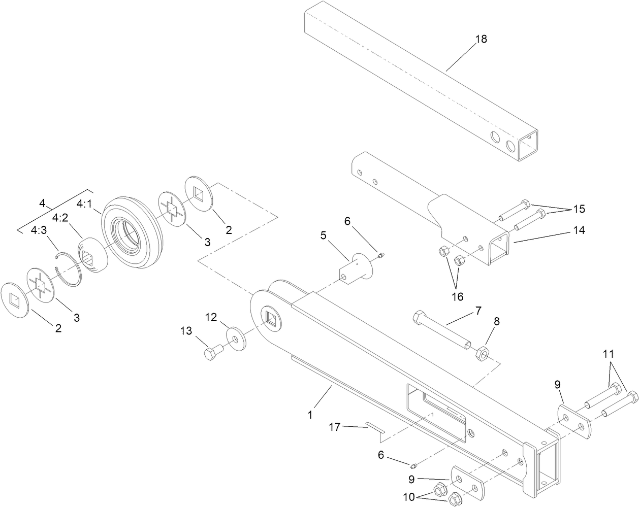 3ft Trencher Boom Assembly
