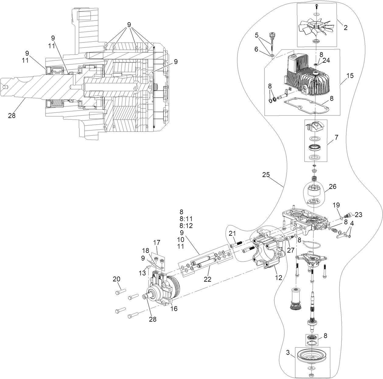 LH Hydro Assembly No. 135-7907