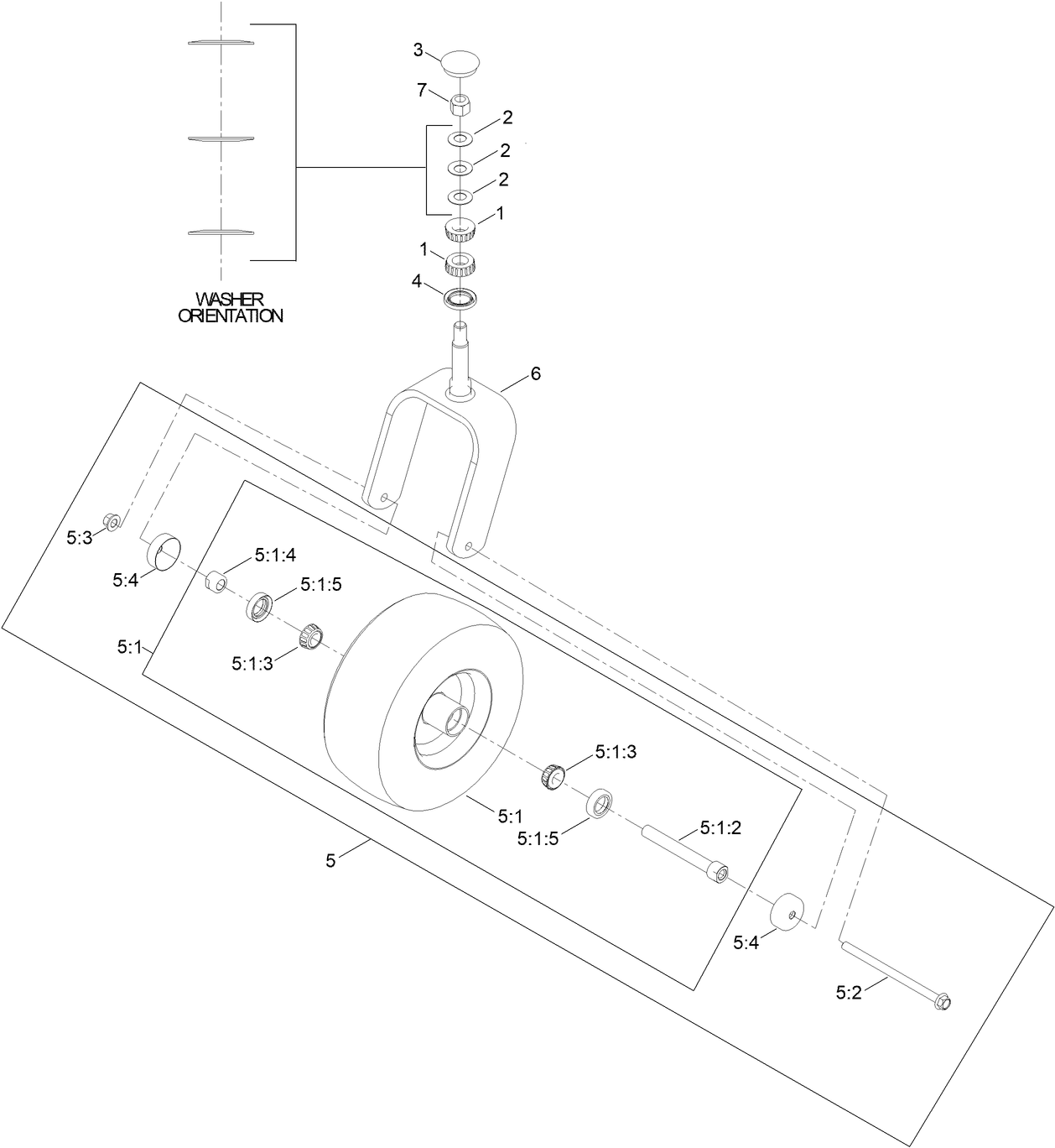 Caster Fork and Wheel Assembly