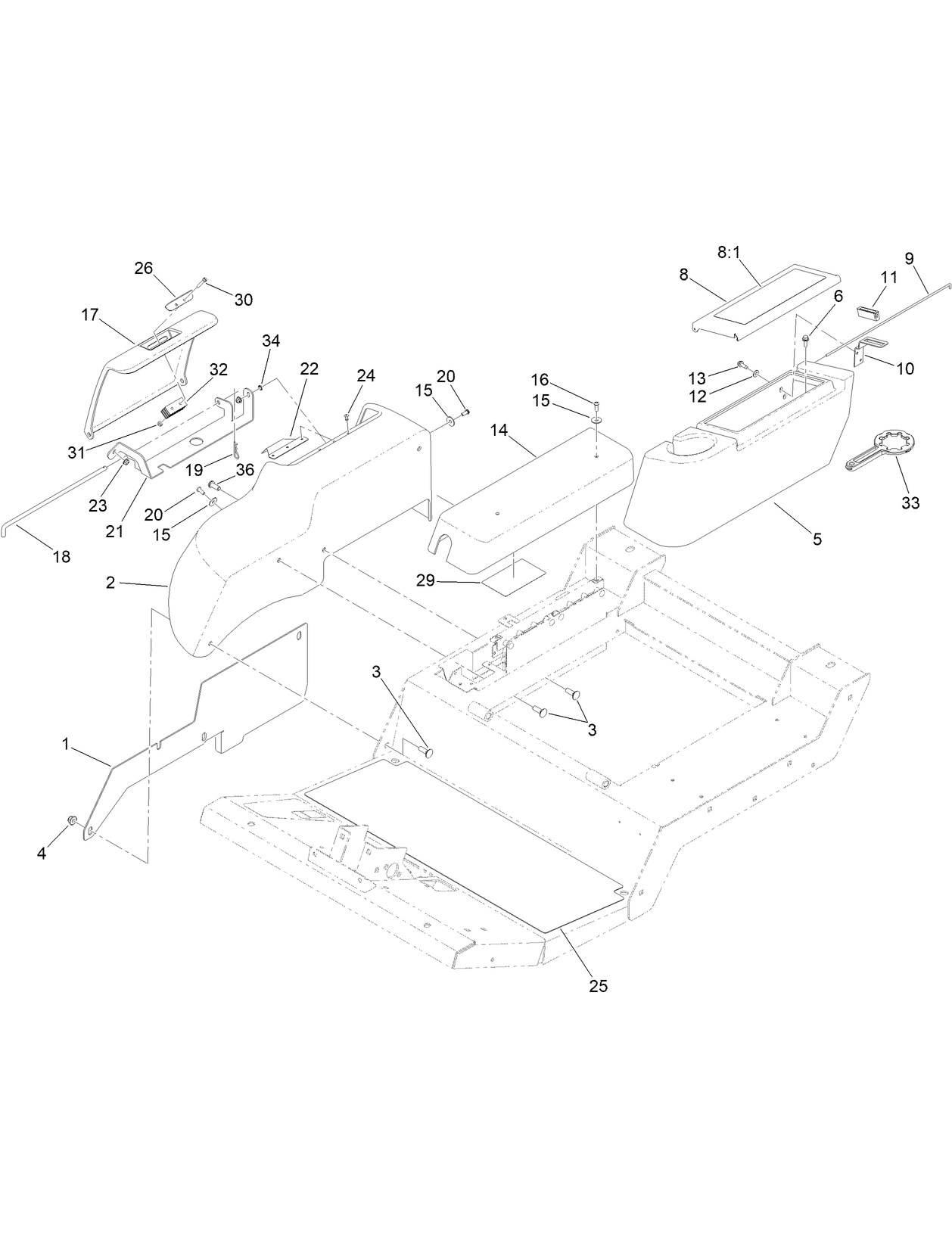 Fender, Tool Box and Cover Assembly