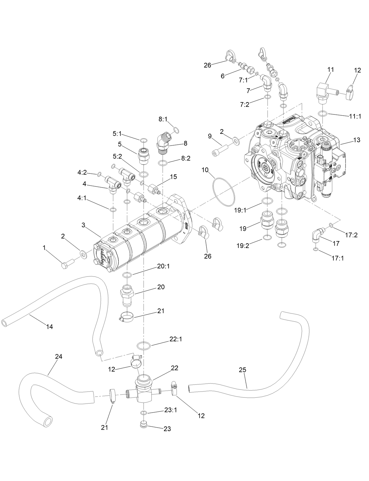 Piston Pump and Gear Pump Assembly