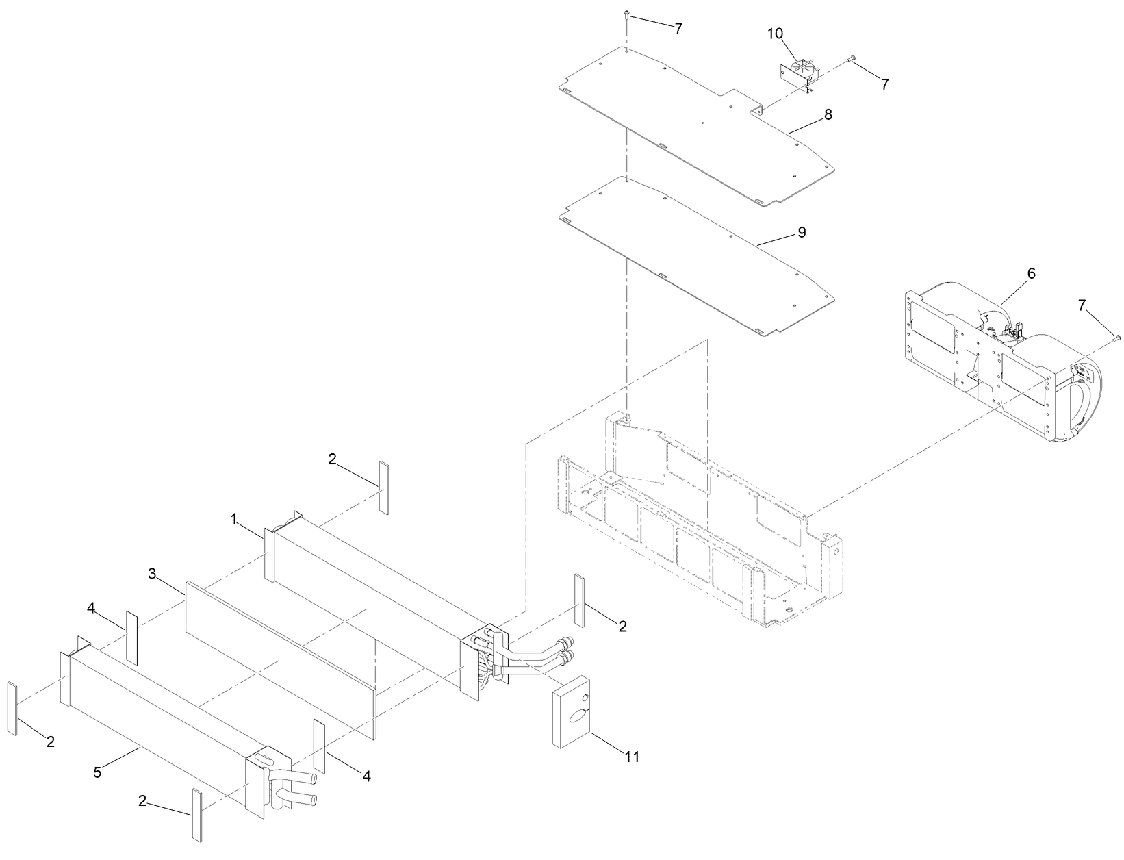 Blower Fan and Evaporator Core Assembly