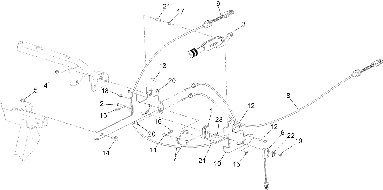 Parking Brake Lever and Cable Assembly