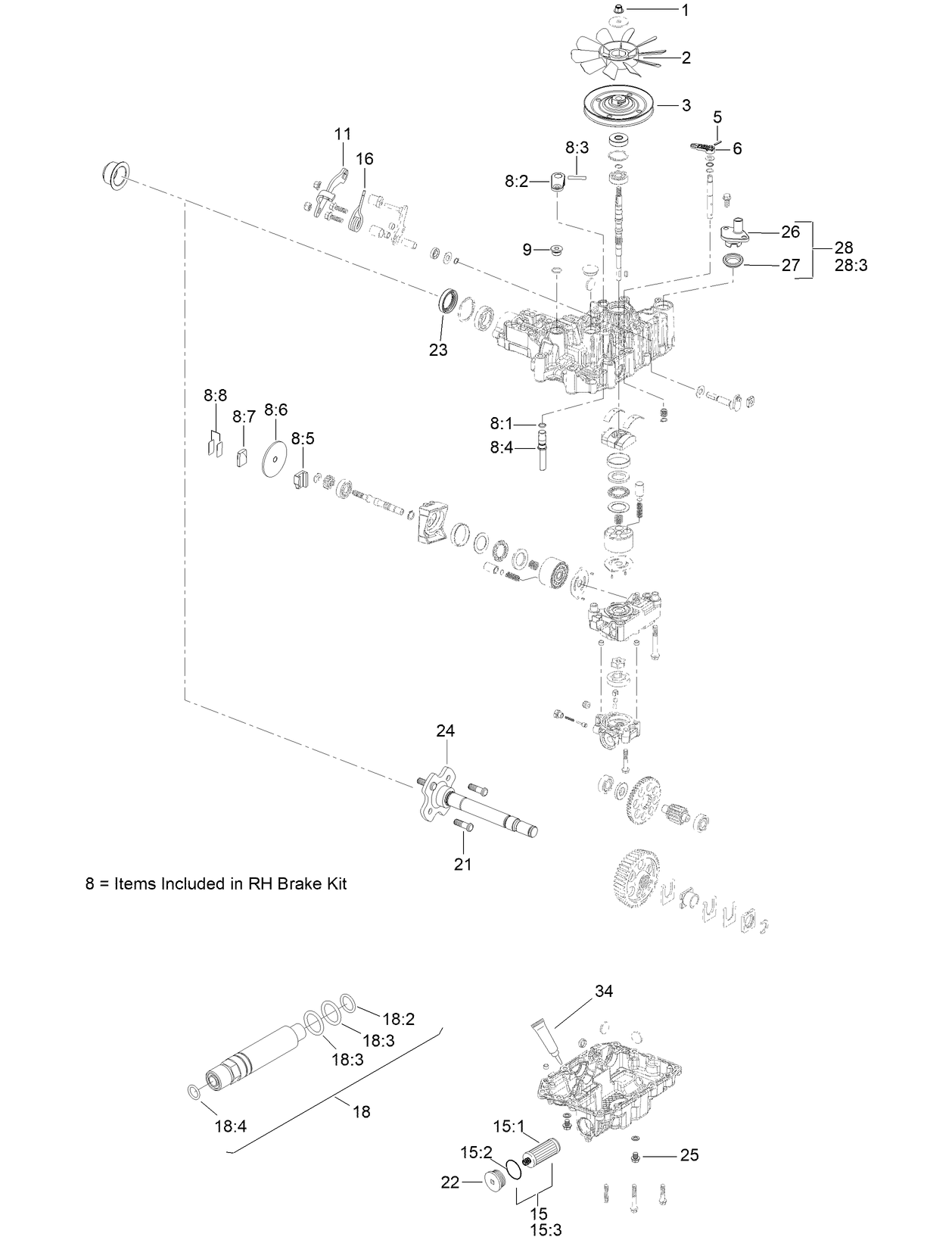 LH Transmission Assembly No. 161-6674