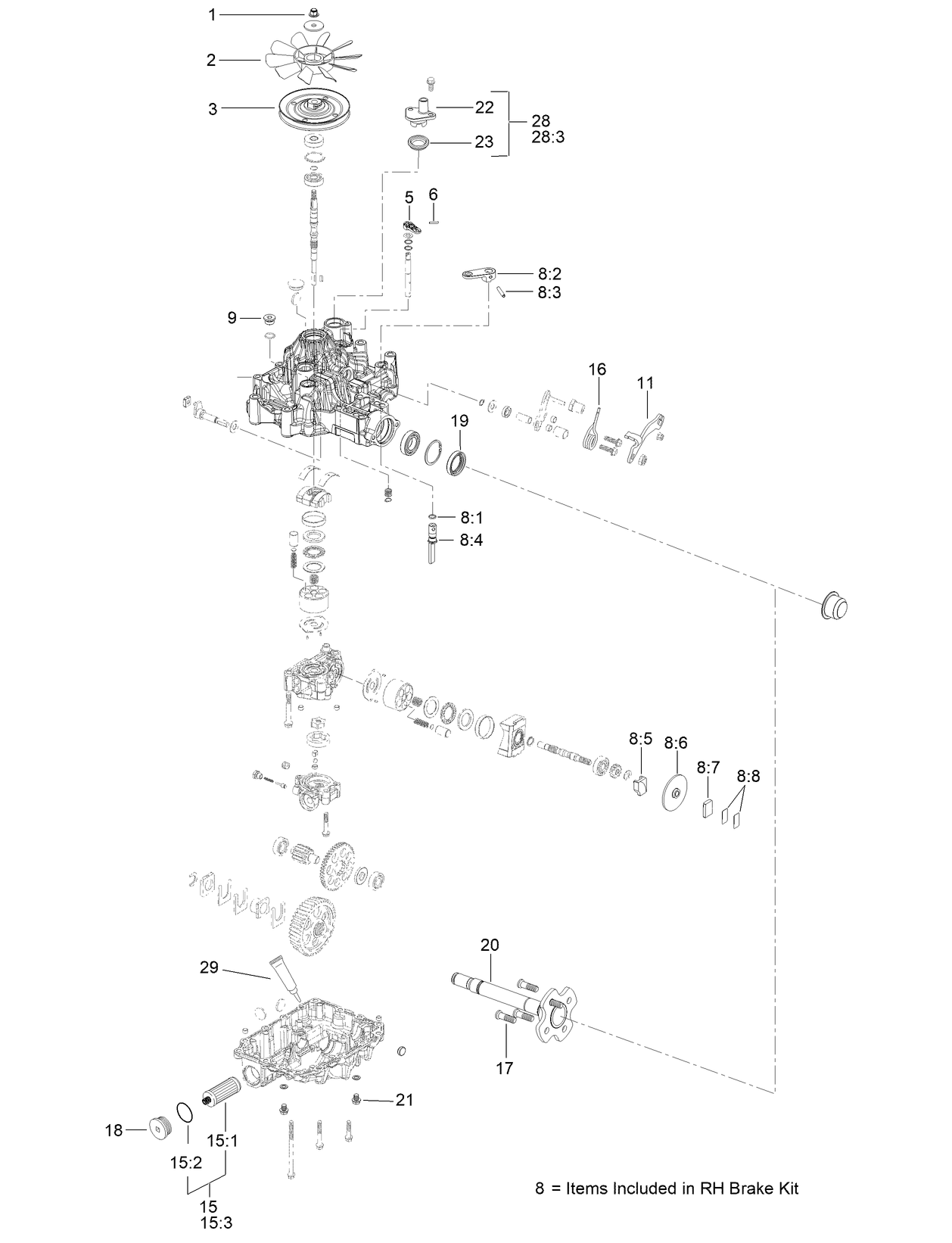 RH Transmission Assembly No. 138-5839