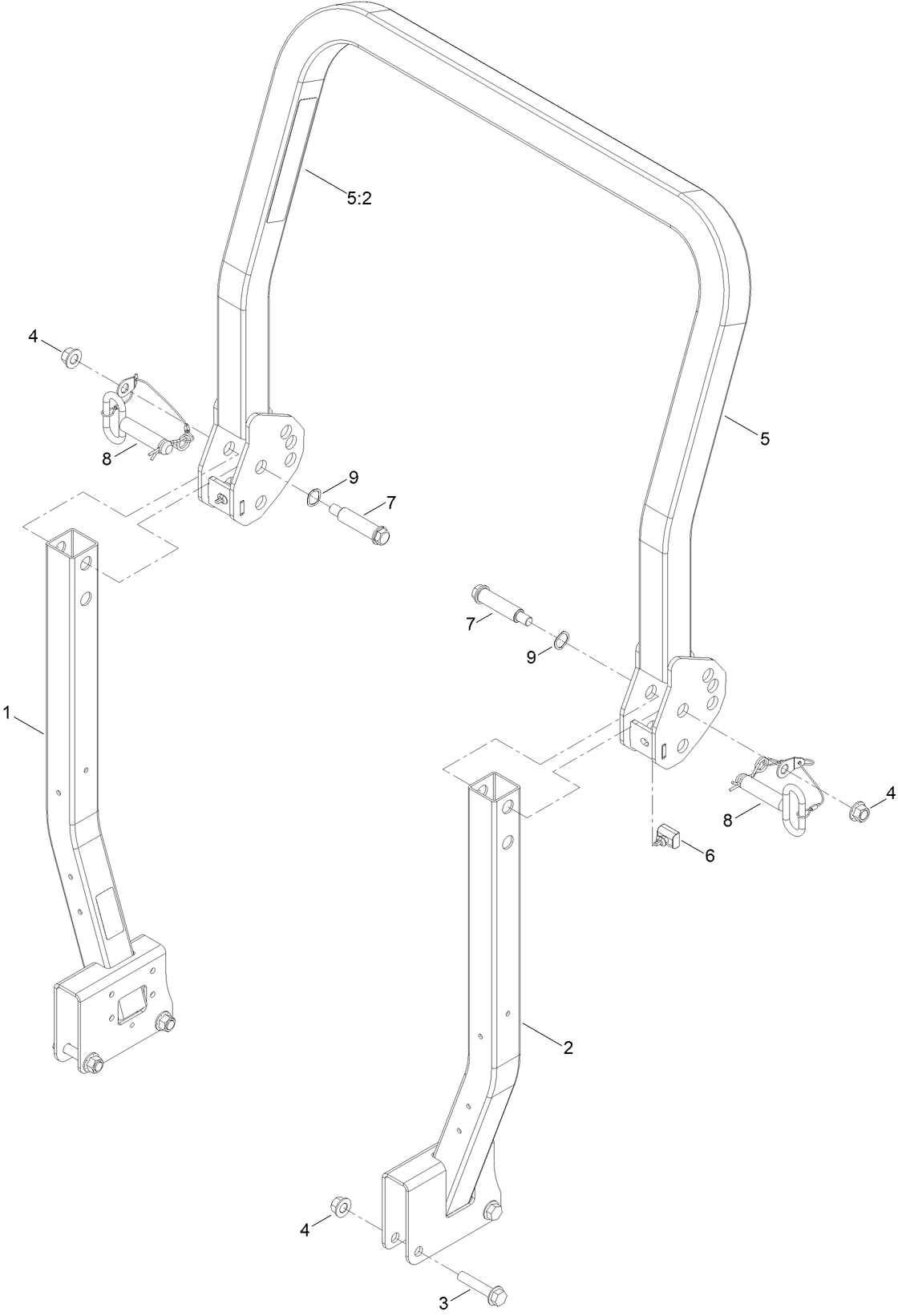ROPS Assembly No. 164-0228