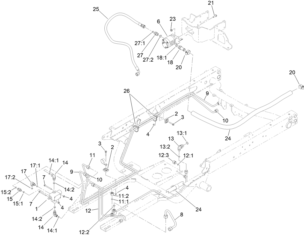 Main Hydraulic Pump and Lift Valve Assembly