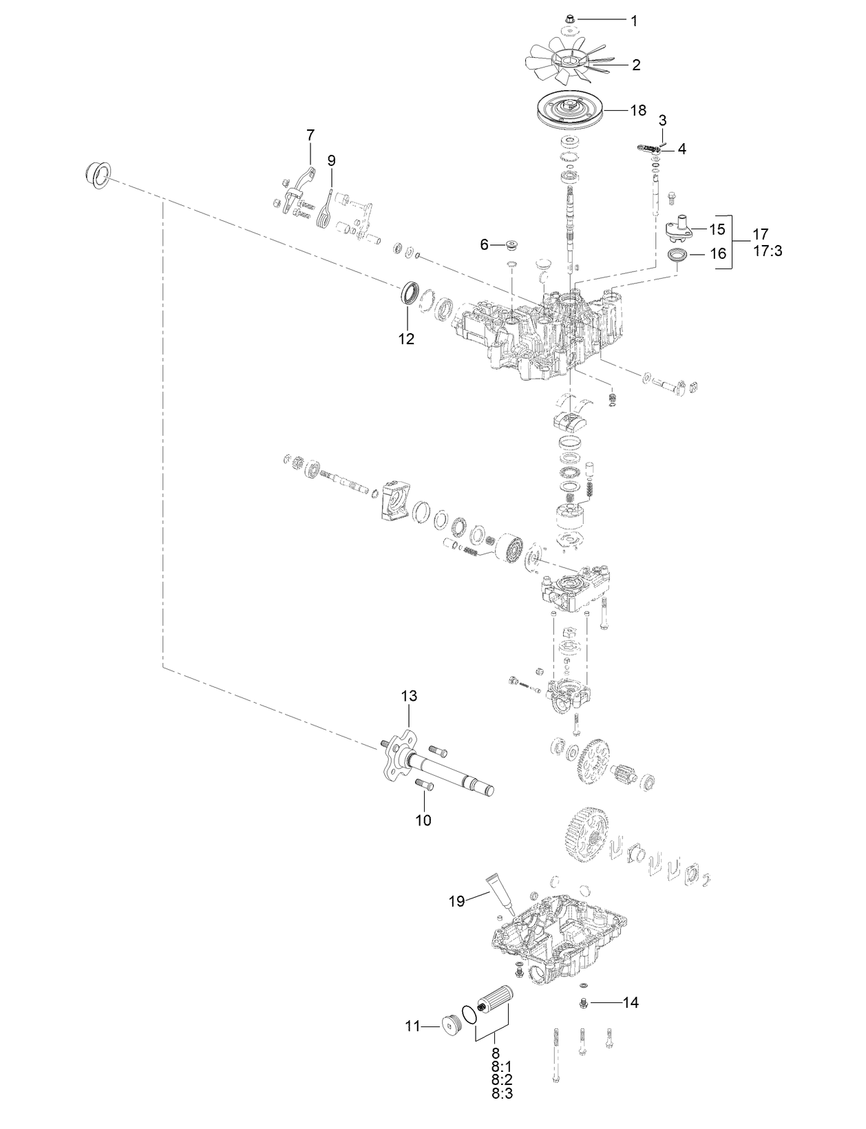 LH Transmission Assembly No. 161-1323