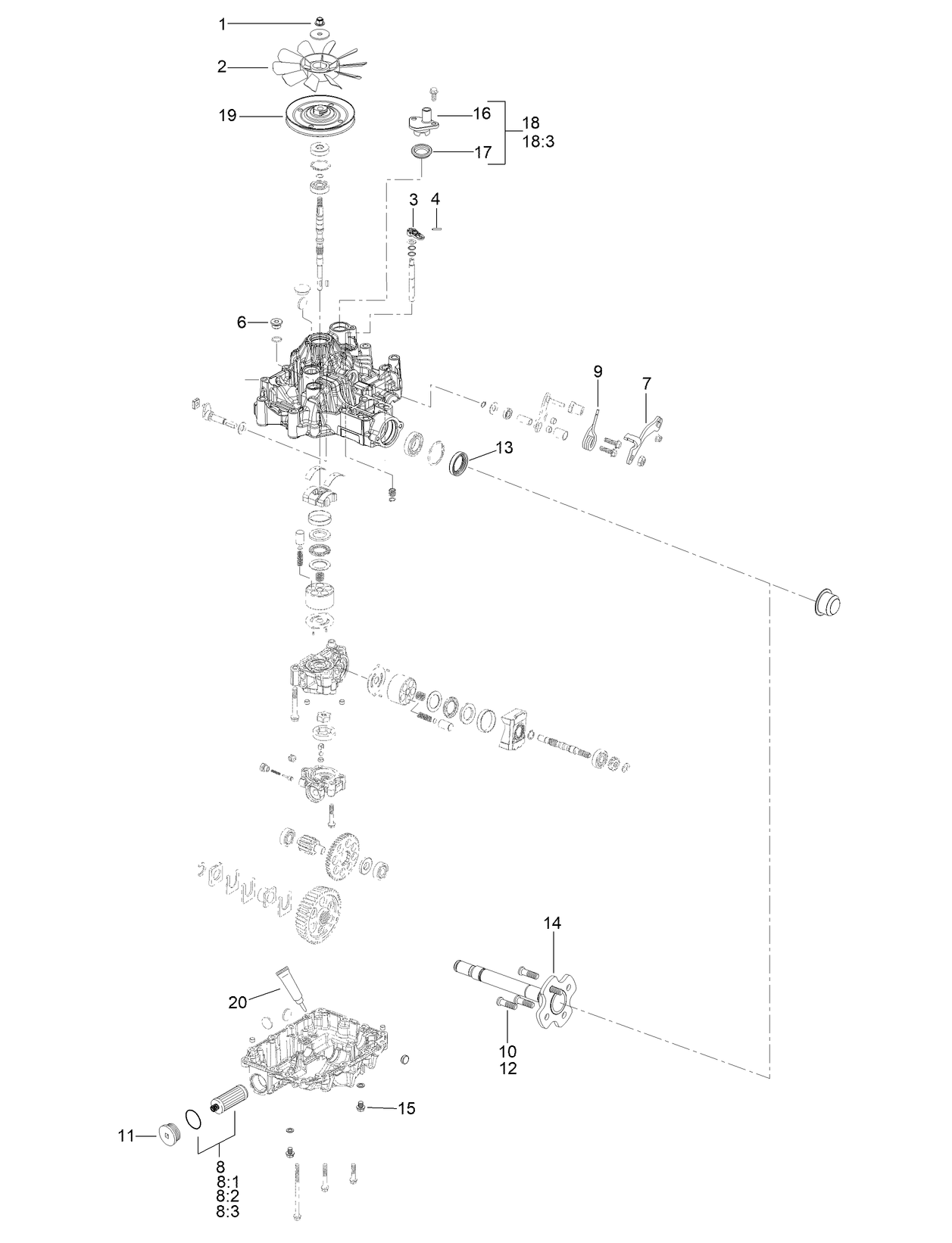 RH Transmission Assembly No. 161-9807