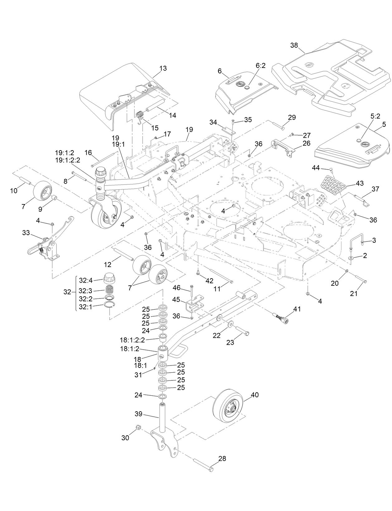 Belt Cover, Arm Caster and Wheel Assembly