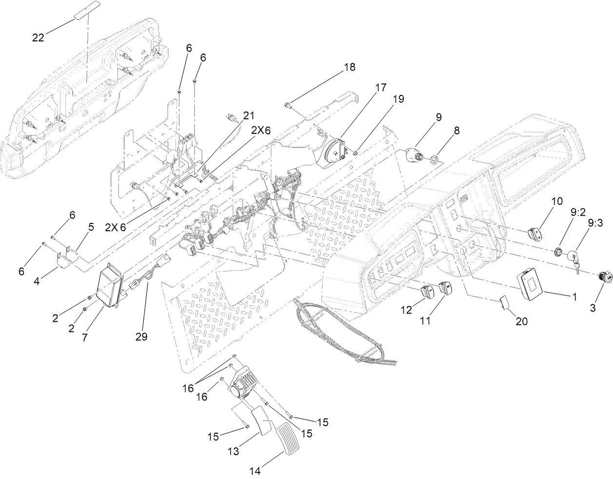 Accelerator Pedal and Horn Assembly