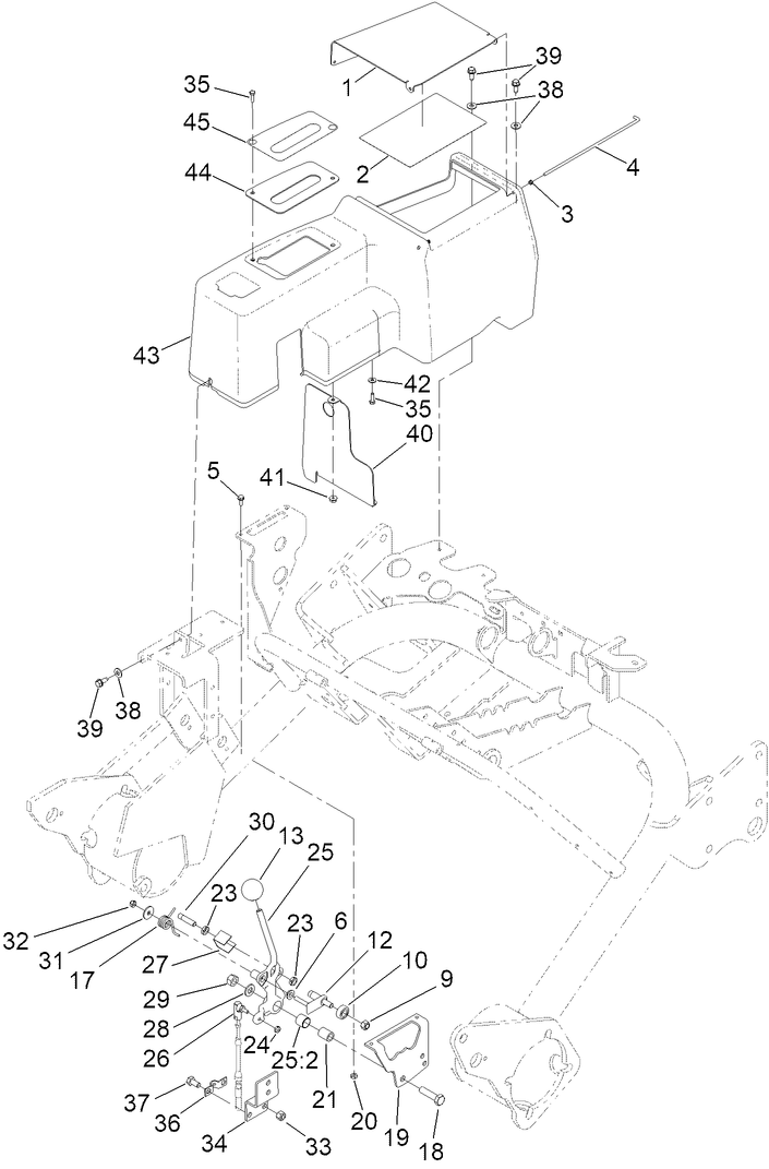 Speed Selector Lever and Console Assembly