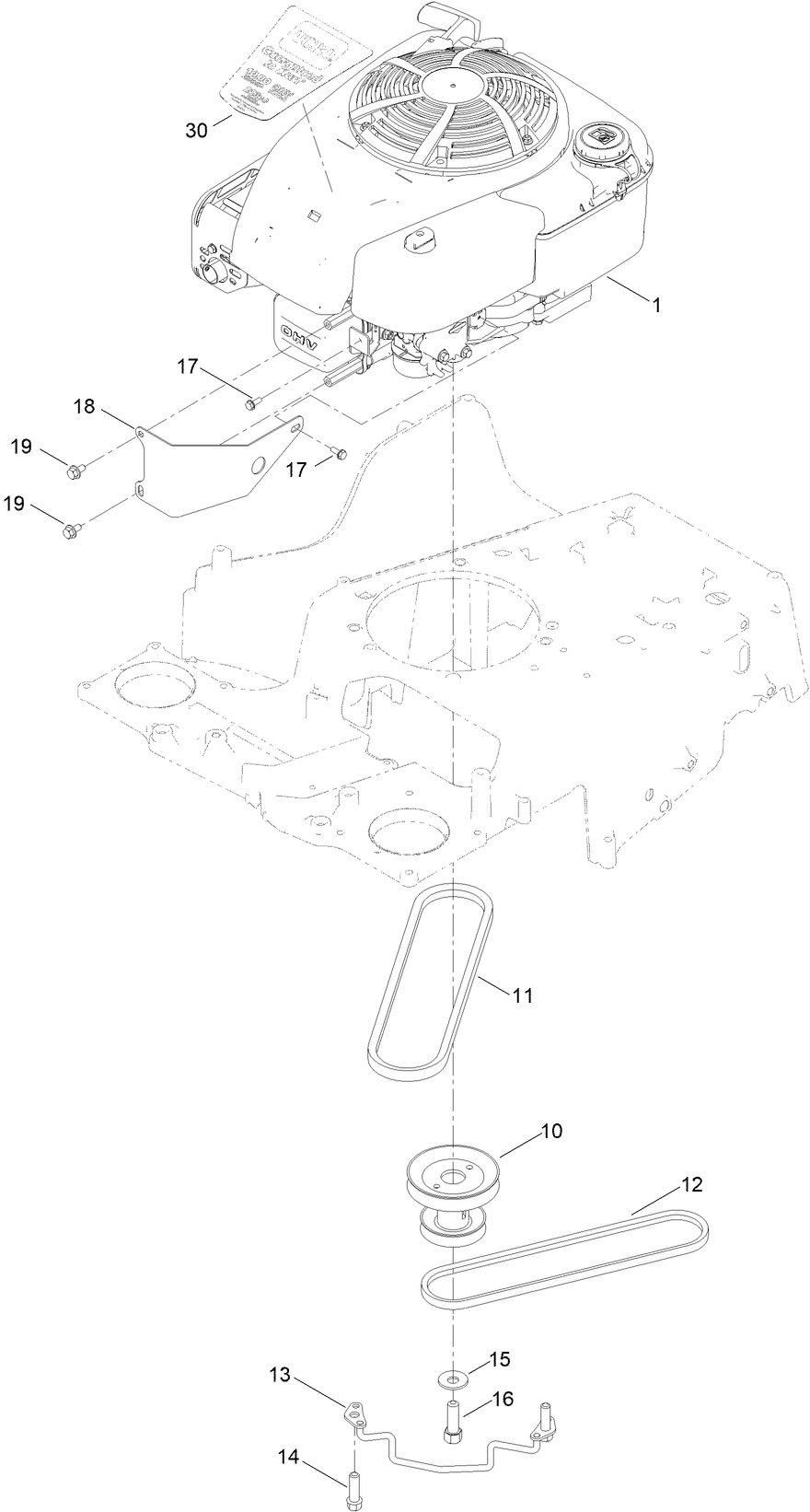 Engine and Belt Assembly