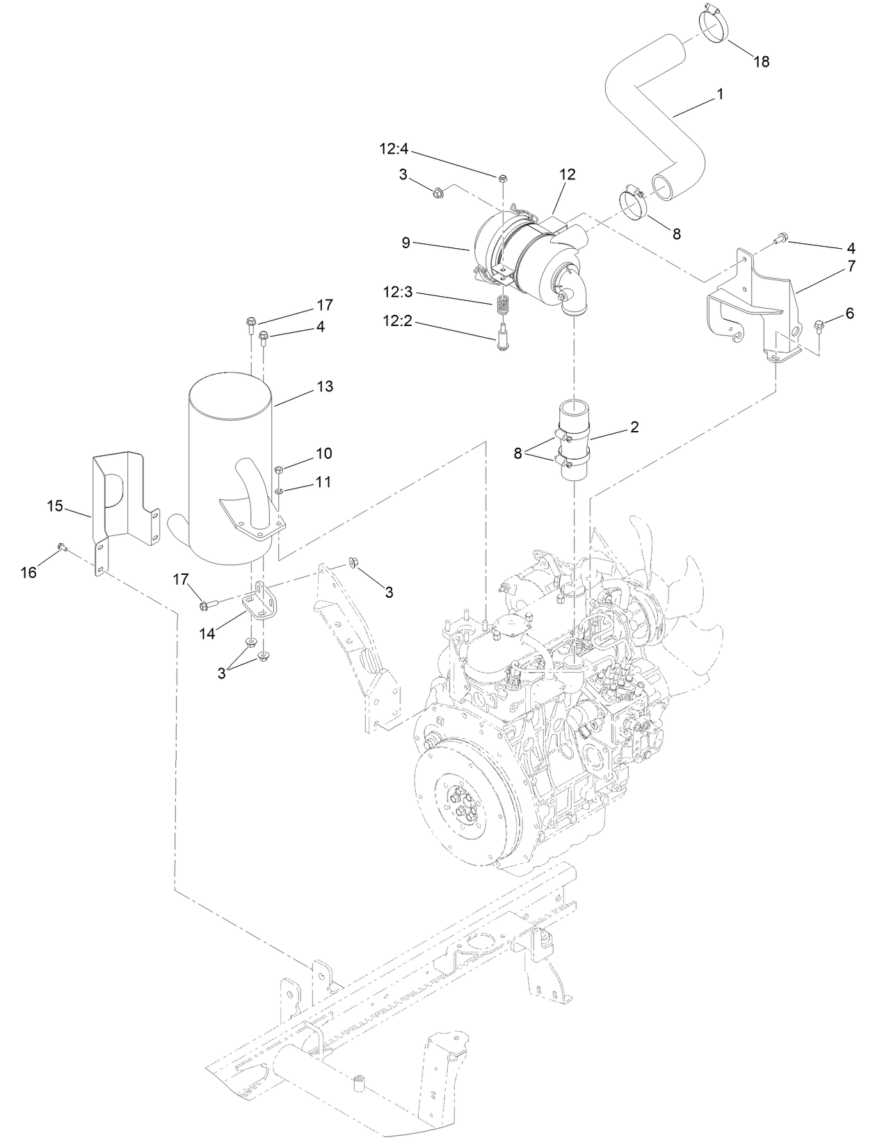 Air Cleaner and Muffler Assembly