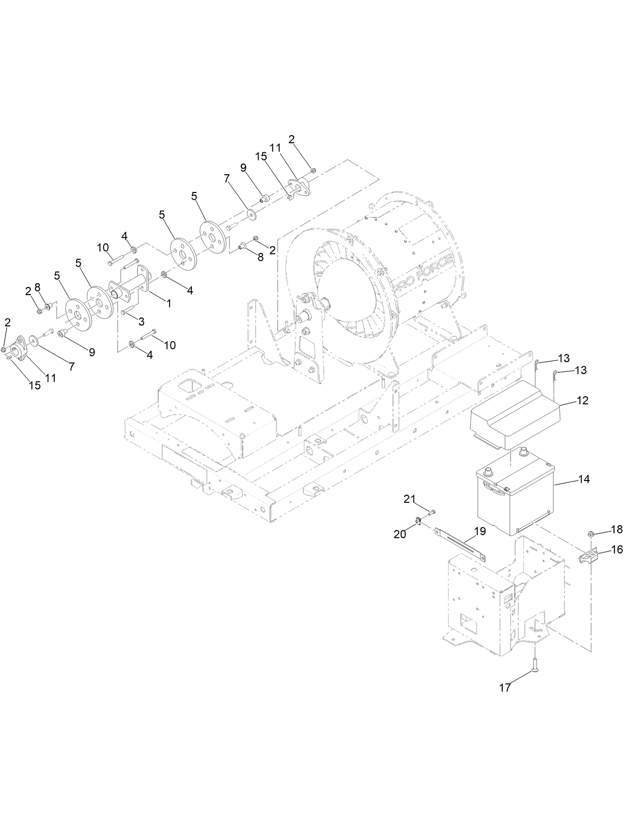Driveshaft and Battery Assembly