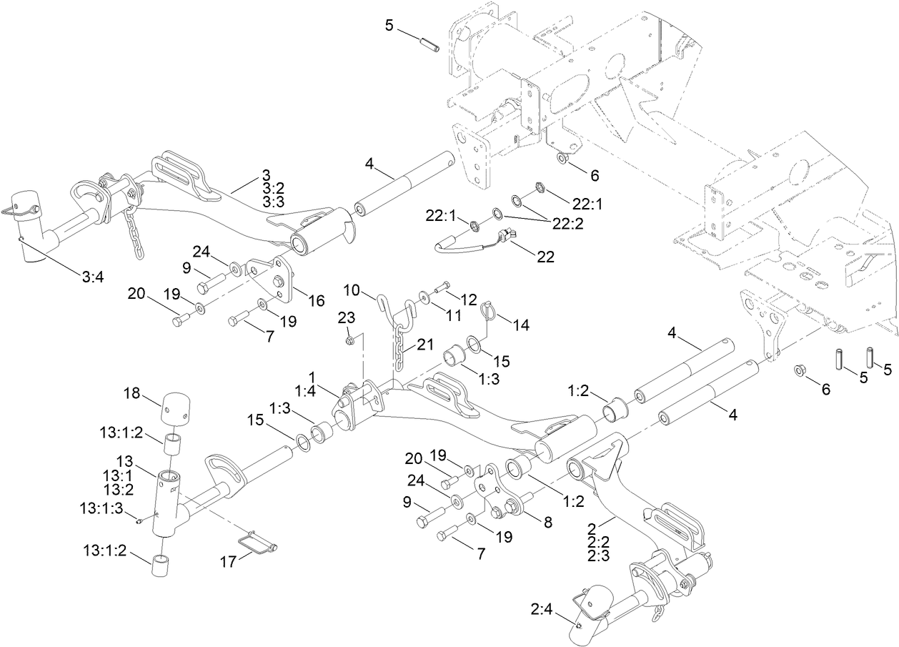 No. 1, 4 and 5 Lift Arm Hydraulic Assembly