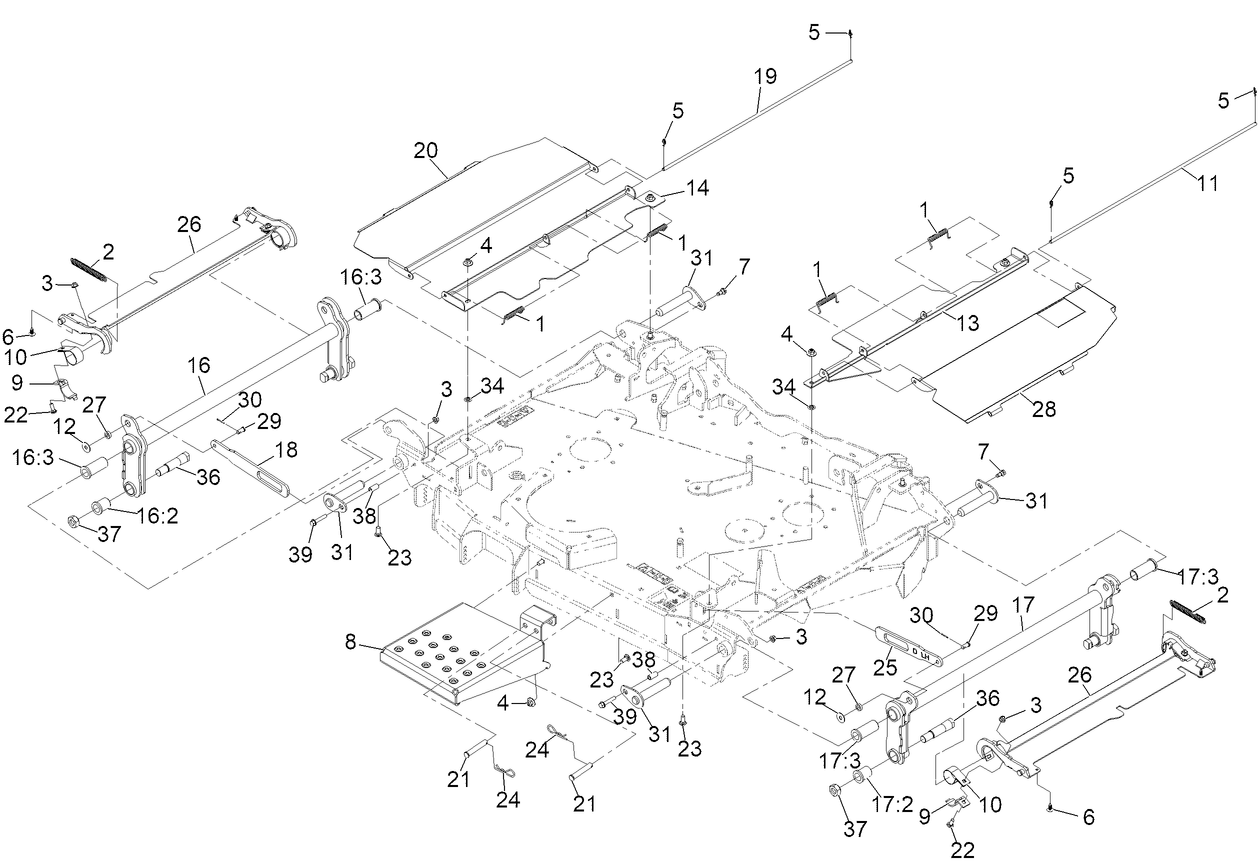 Center Deck Cover and Torsion Assembly