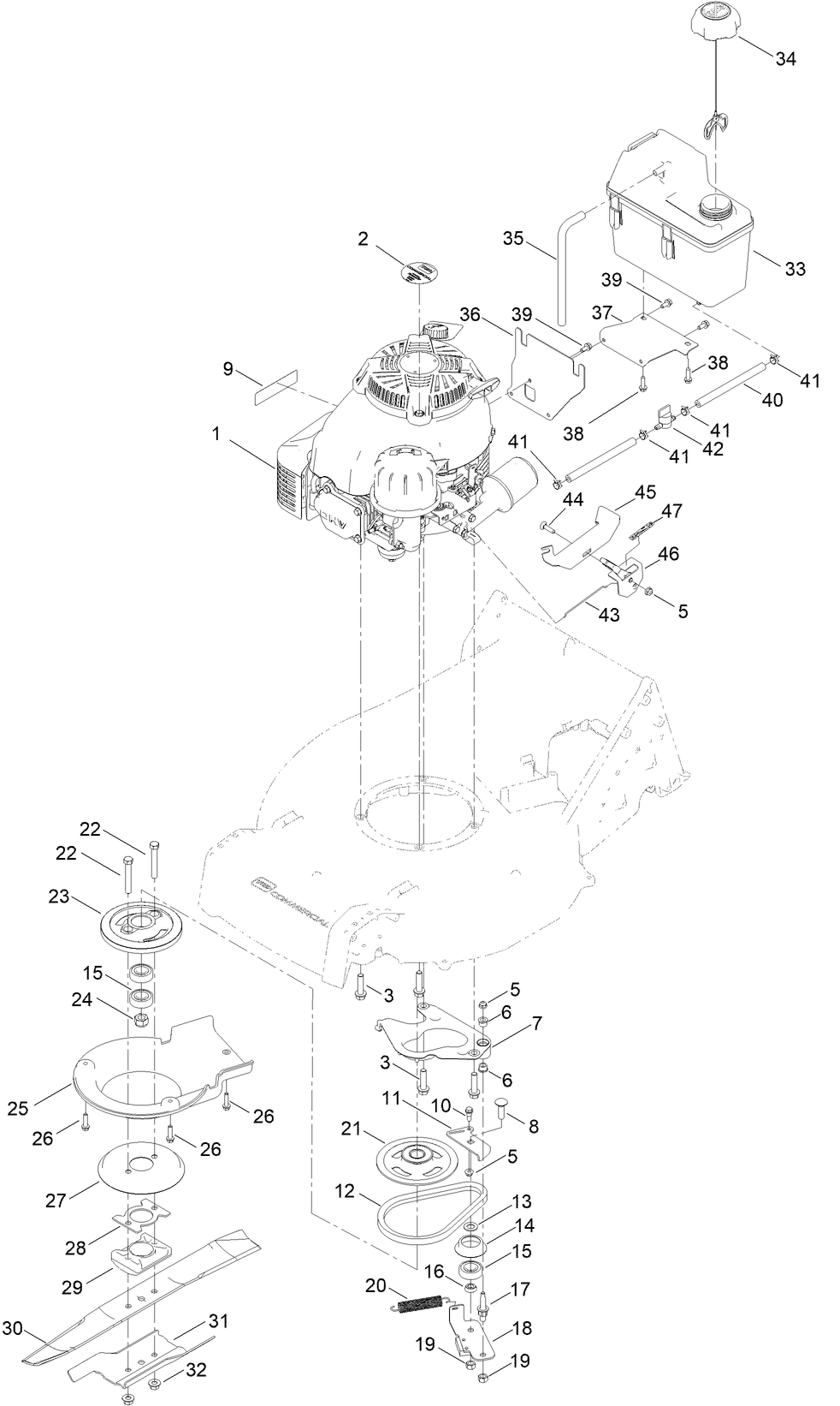 Engine and Blade Assembly