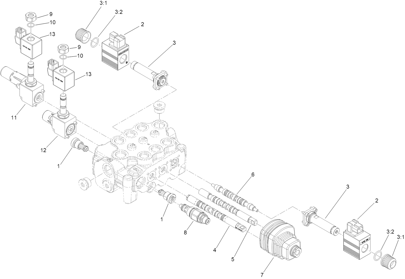 Spool Lock Loader Hydraulic Valve Assembly No. 161-9440