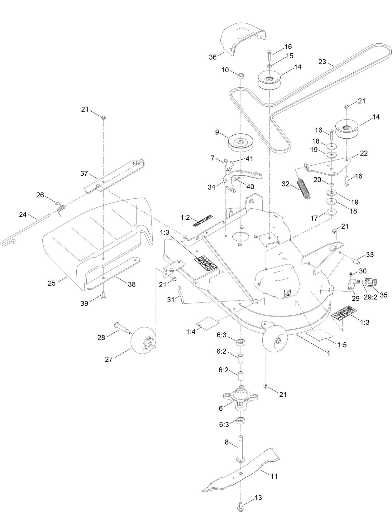 34 Inch Deck and Decal Assembly