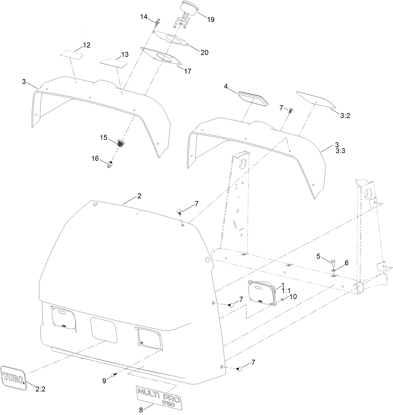 Hood, Dash and Headlight Assembly