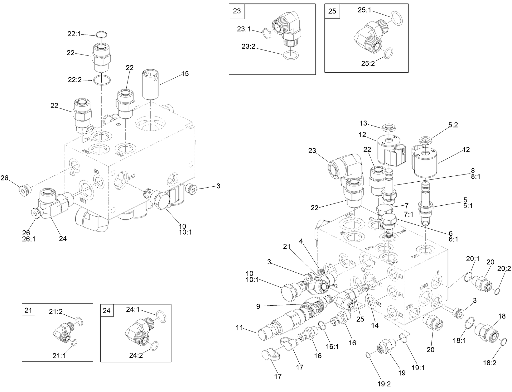 Steering/Lift Manifold Assembly No. 145-6080