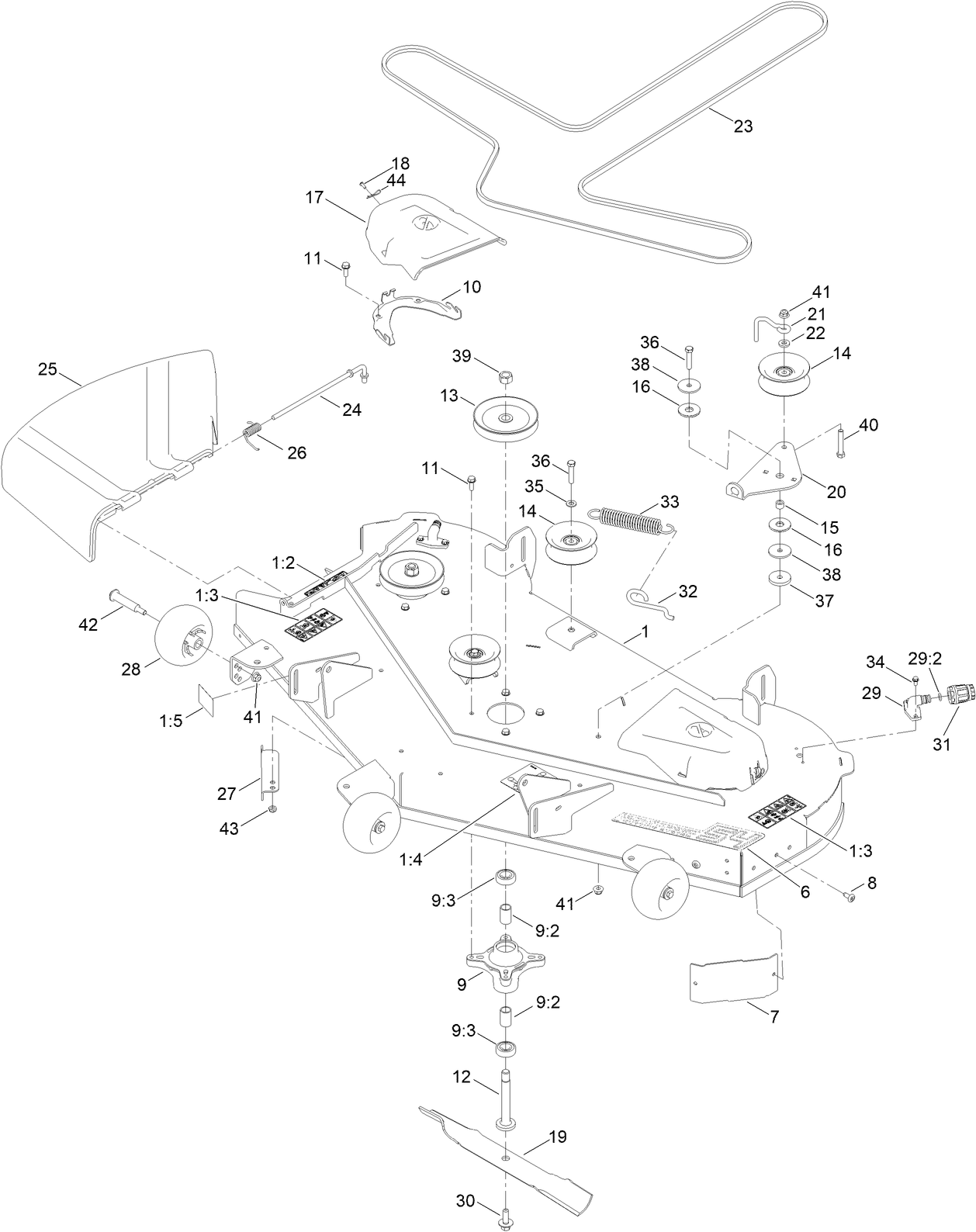 54 Inch Deck and Decal Assembly