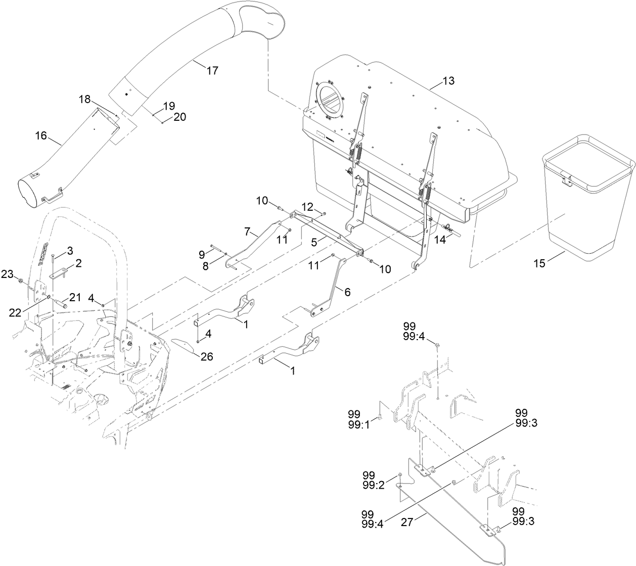 Bagger and Tube Mount Assembly