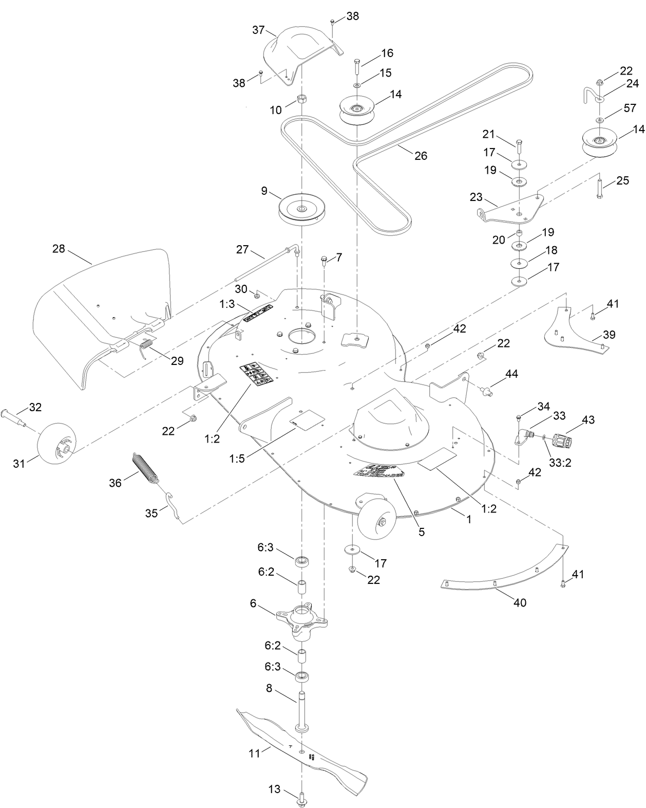 42 Inch Deck and Decal Assembly