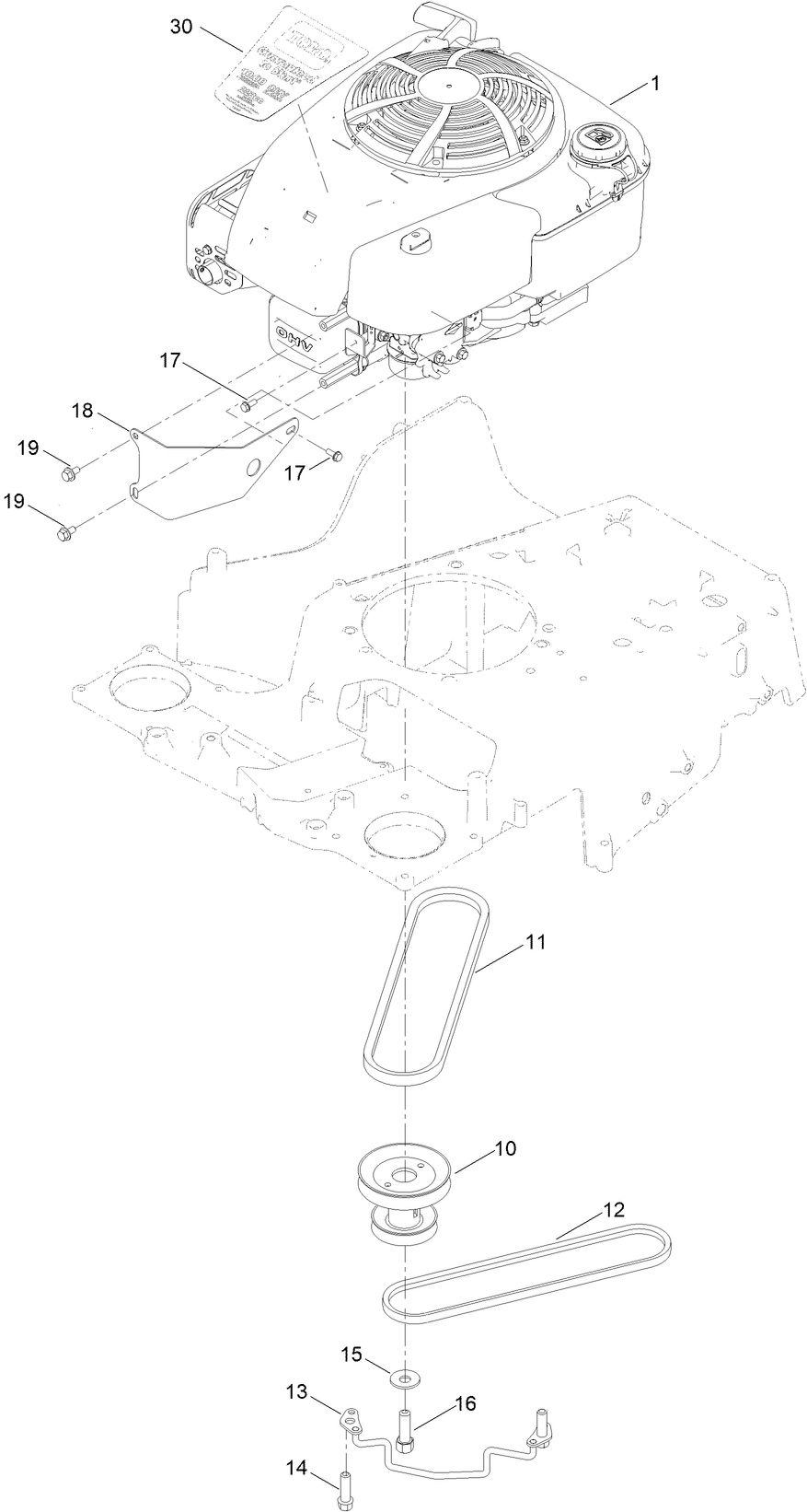 Engine and Belt Assembly