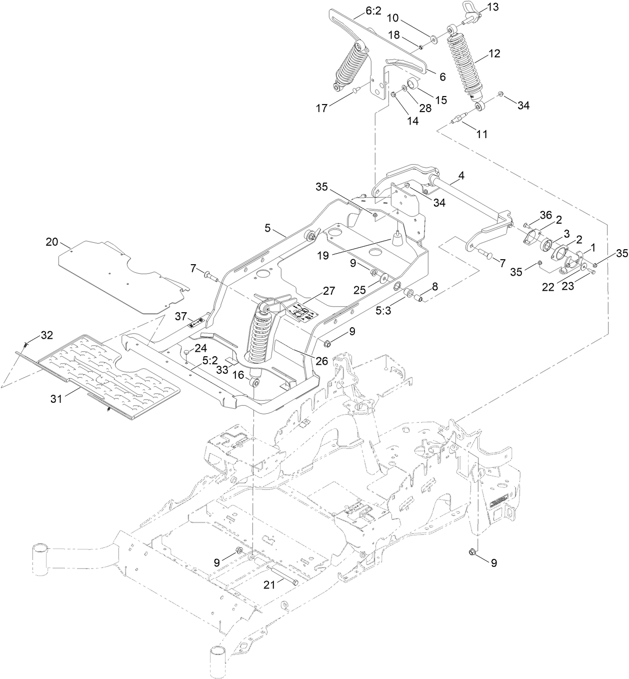 Seat Frame Suspension Assembly