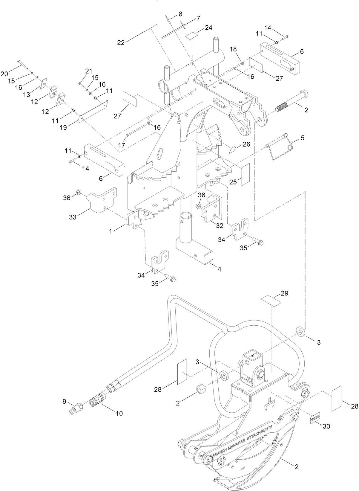 Log Grapple Attachment Assembly