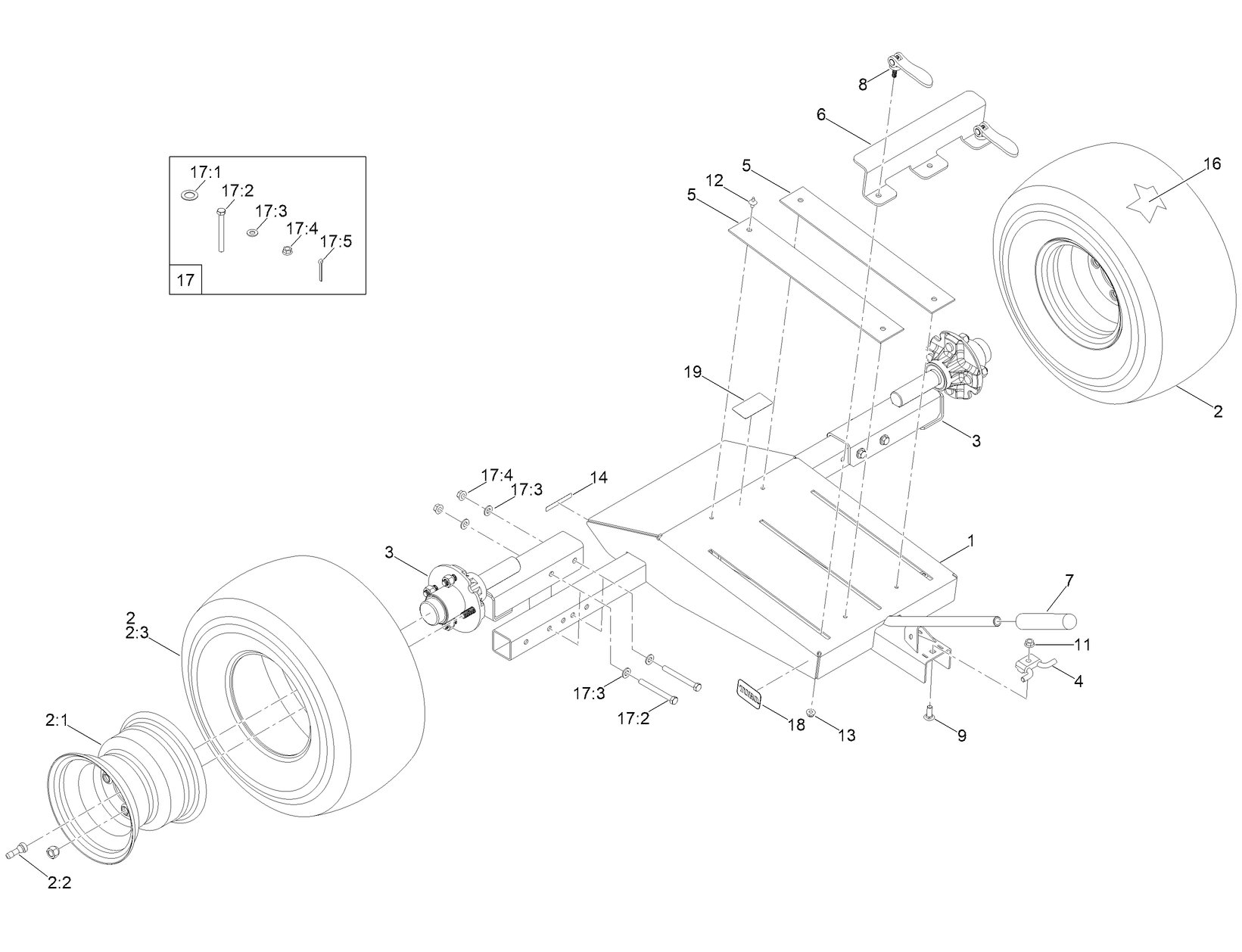 Pull Frame and Tire Assembly
