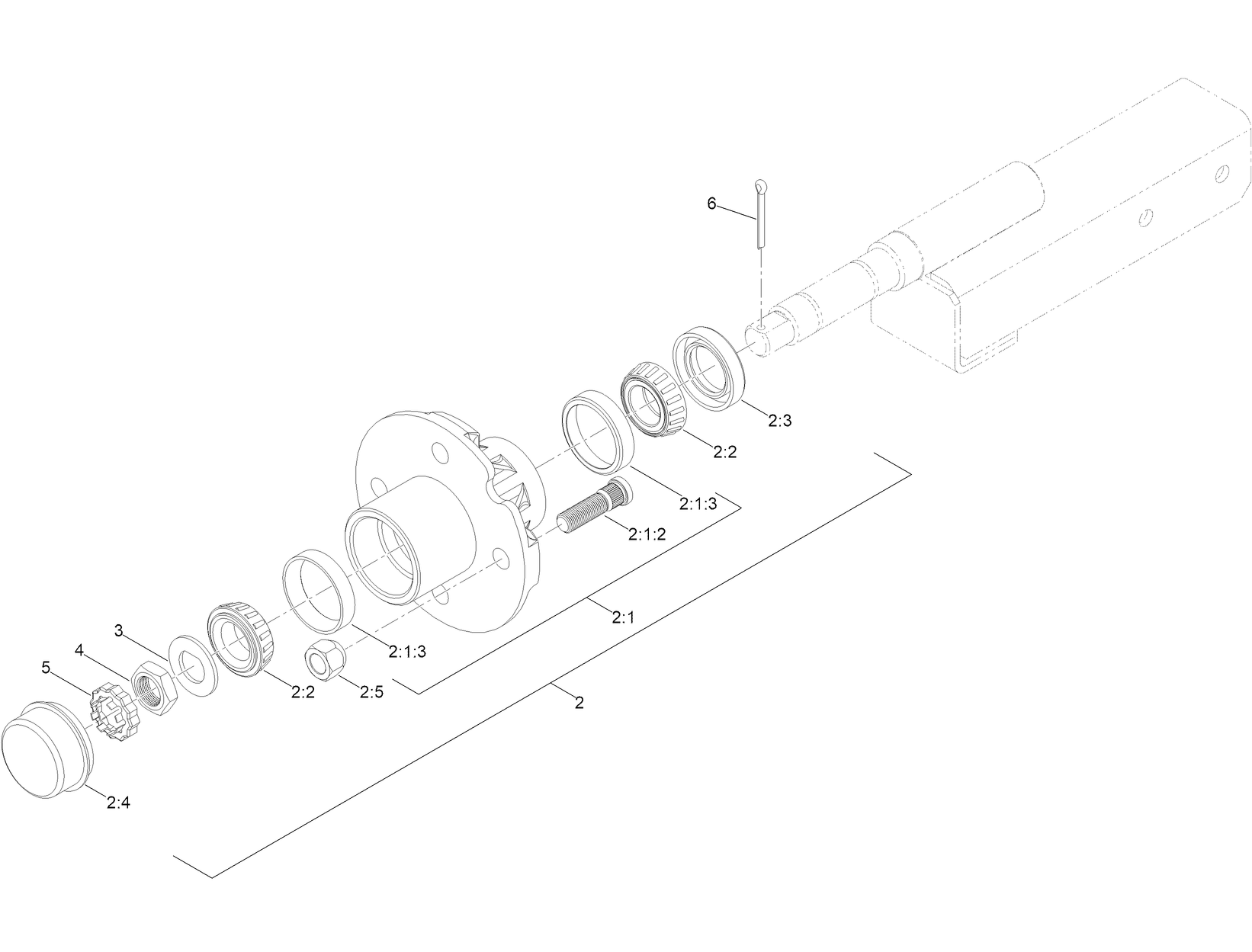 Hub and Axle Assembly No. 117-1458