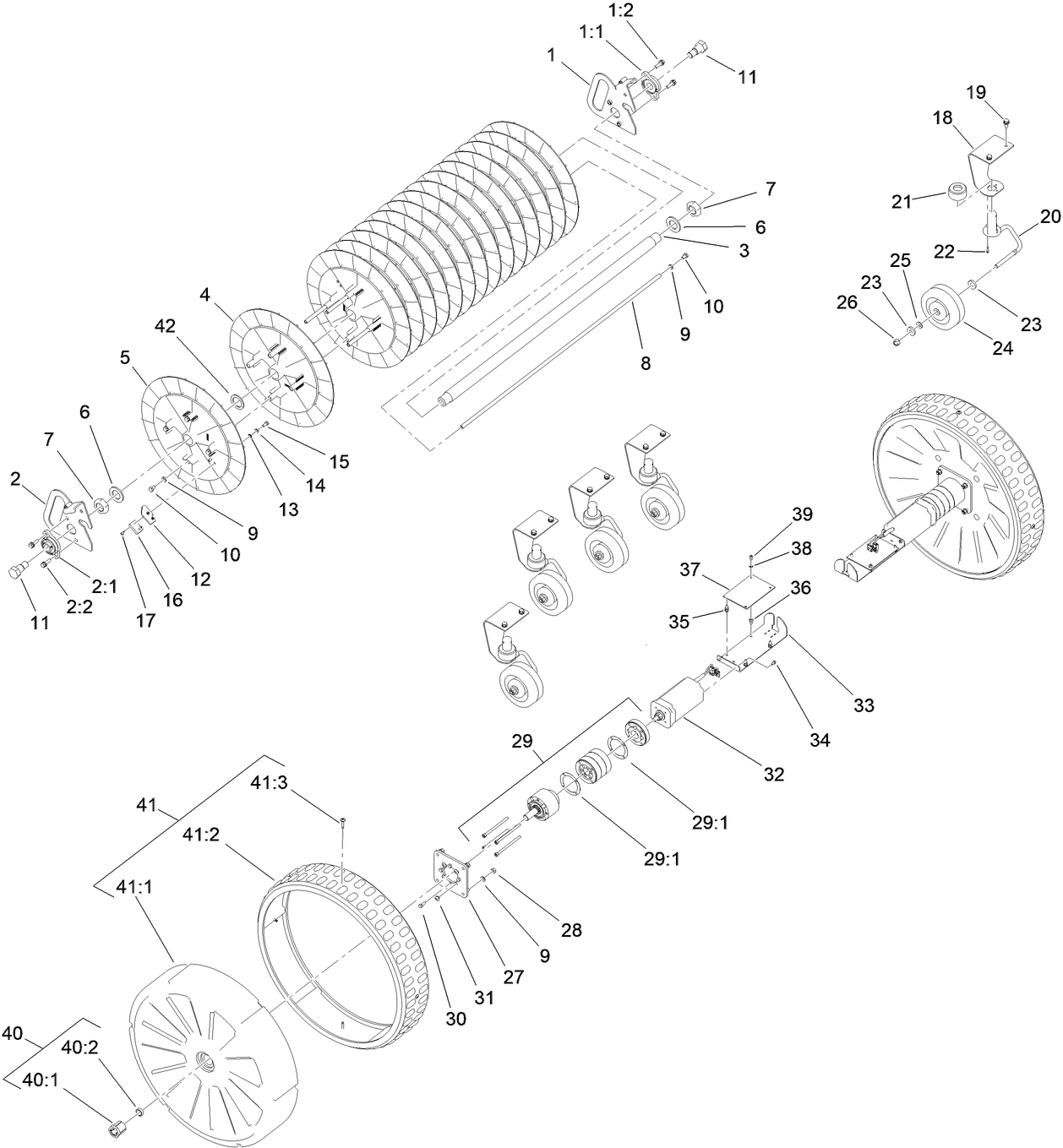 Wheels and Drive Motor Assembly