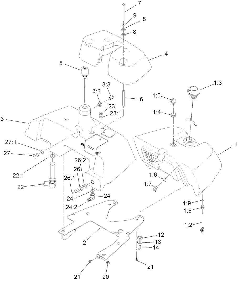Fuel and Hydraulic Tank Assembly