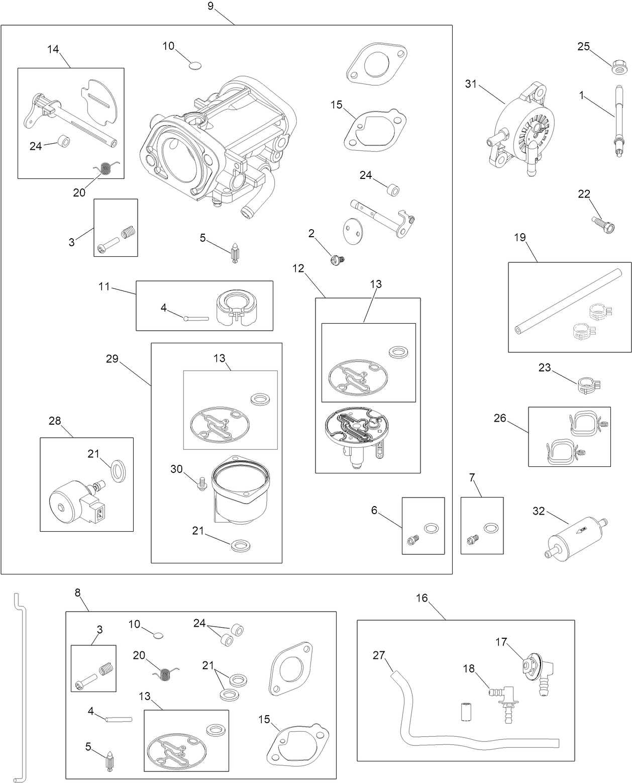 Carburetor and Fuel Assembly