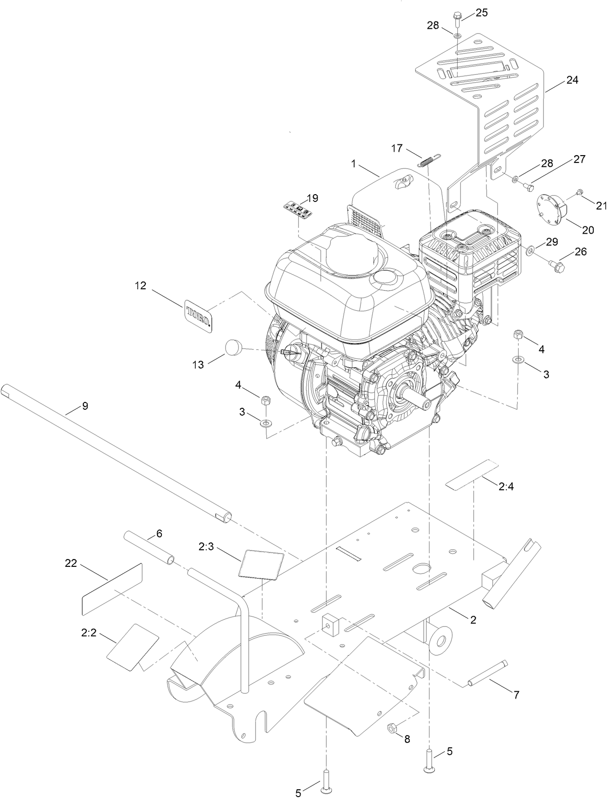Engine and Frame Assembly