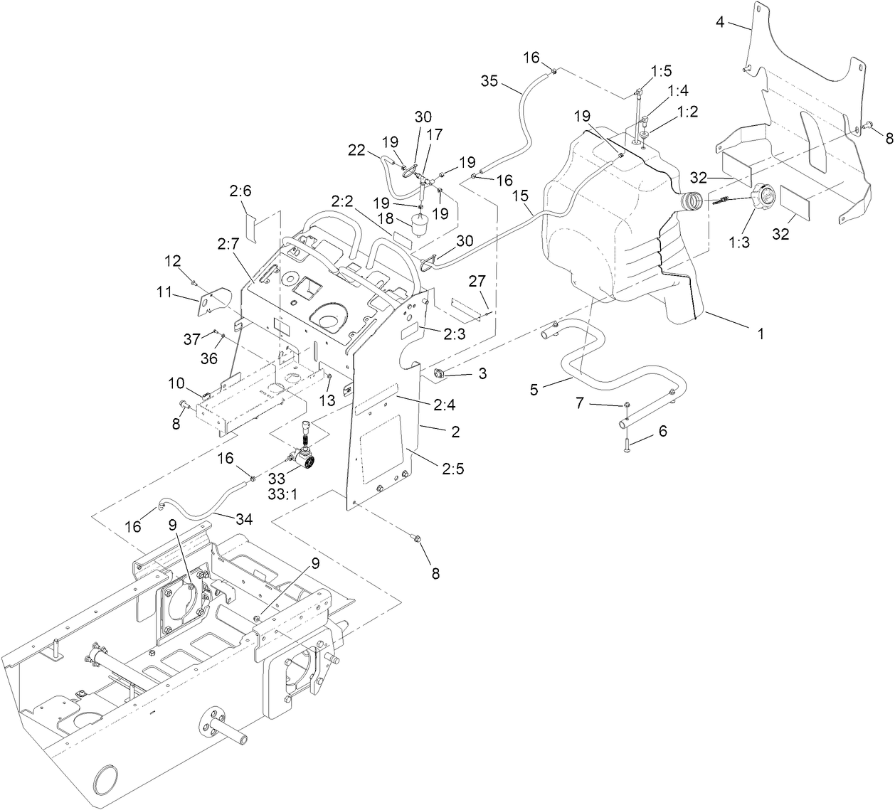Fuel Tank and Tower Assembly