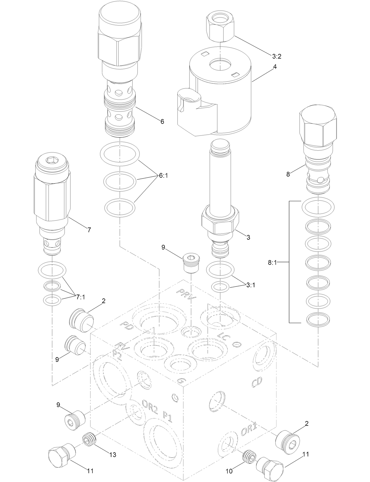 Left PTO Manifold Assembly No. 131-1249