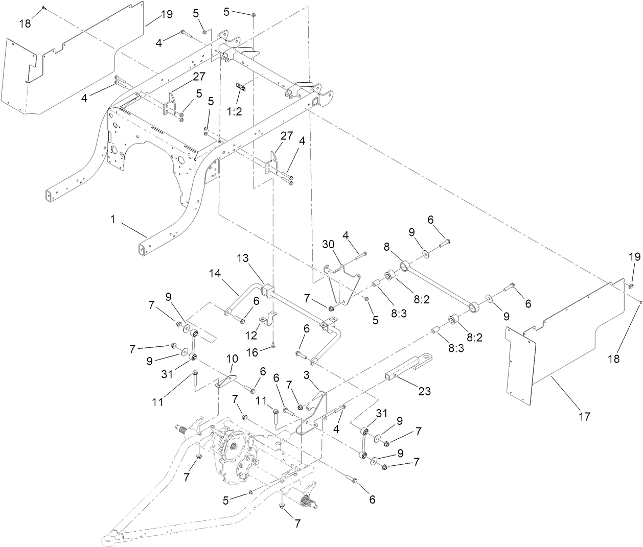 Rear Frame and Suspension Assembly