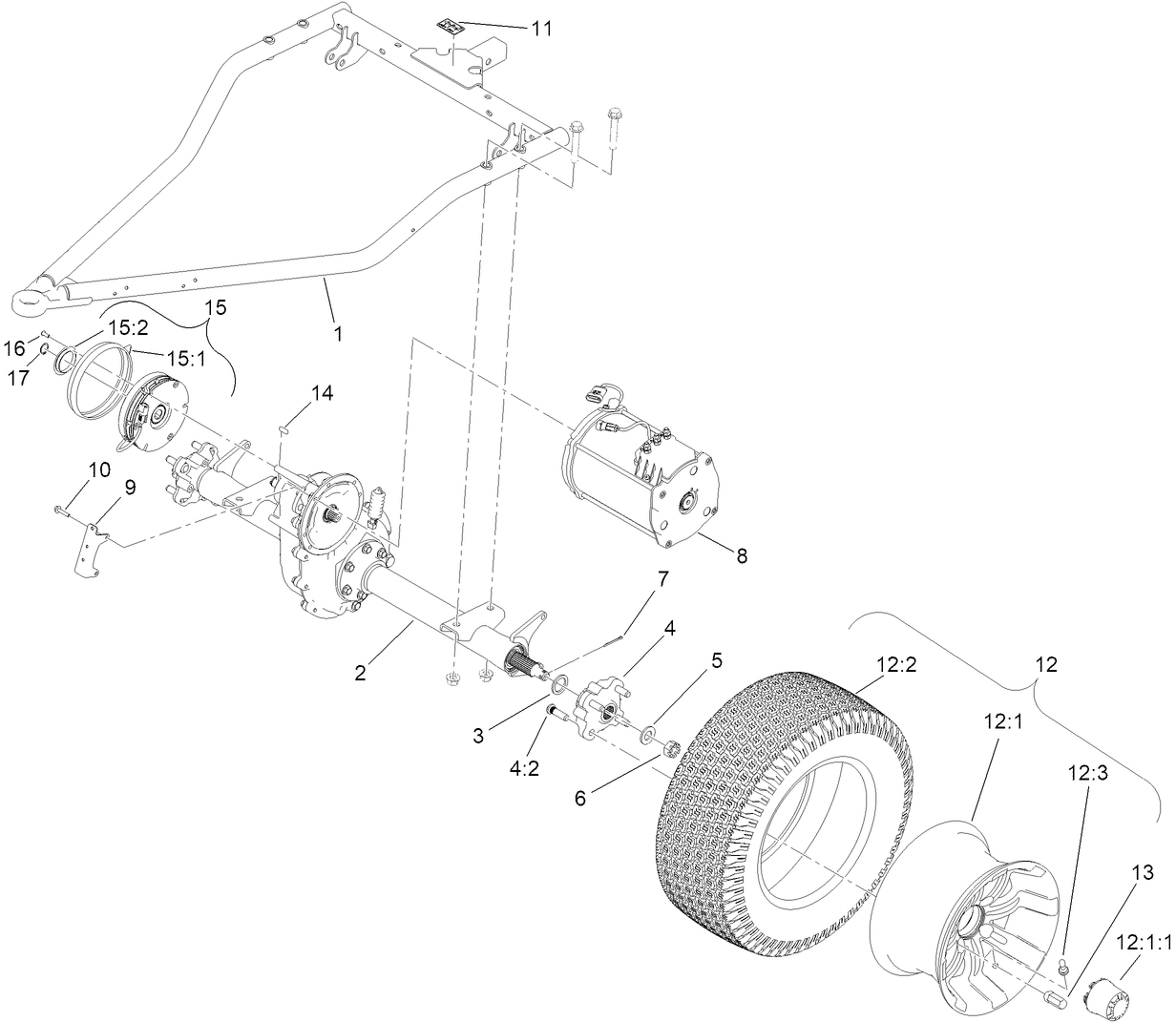Rear Wheel and Transaxle Assembly
