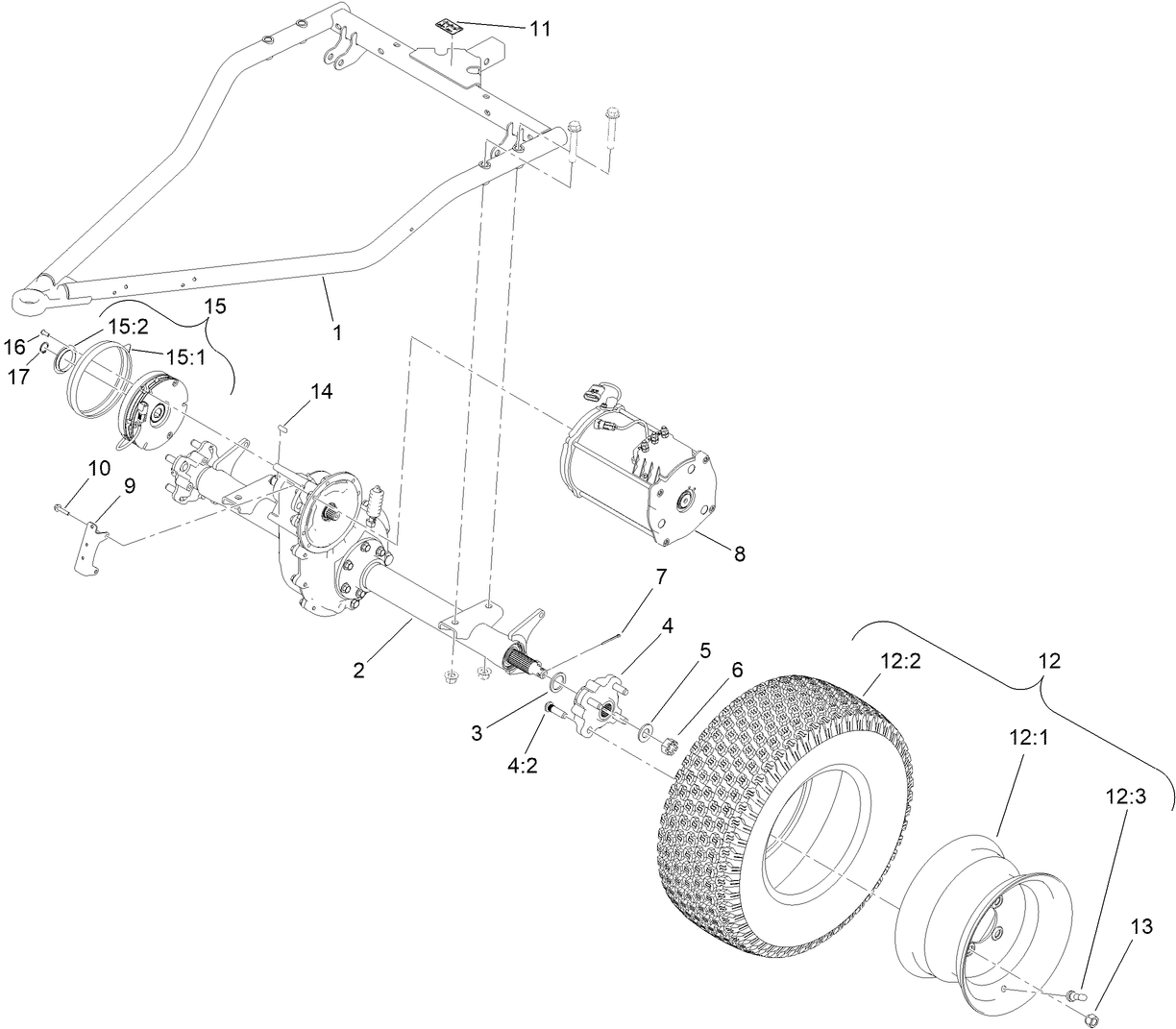 Rear Wheel and Transaxle Assembly