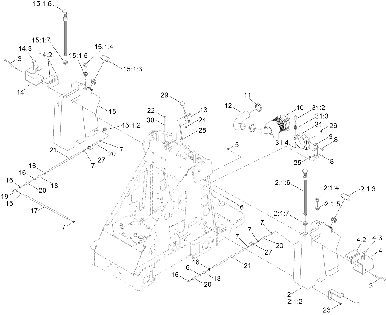 Fuel Tank and Air Filter Assembly