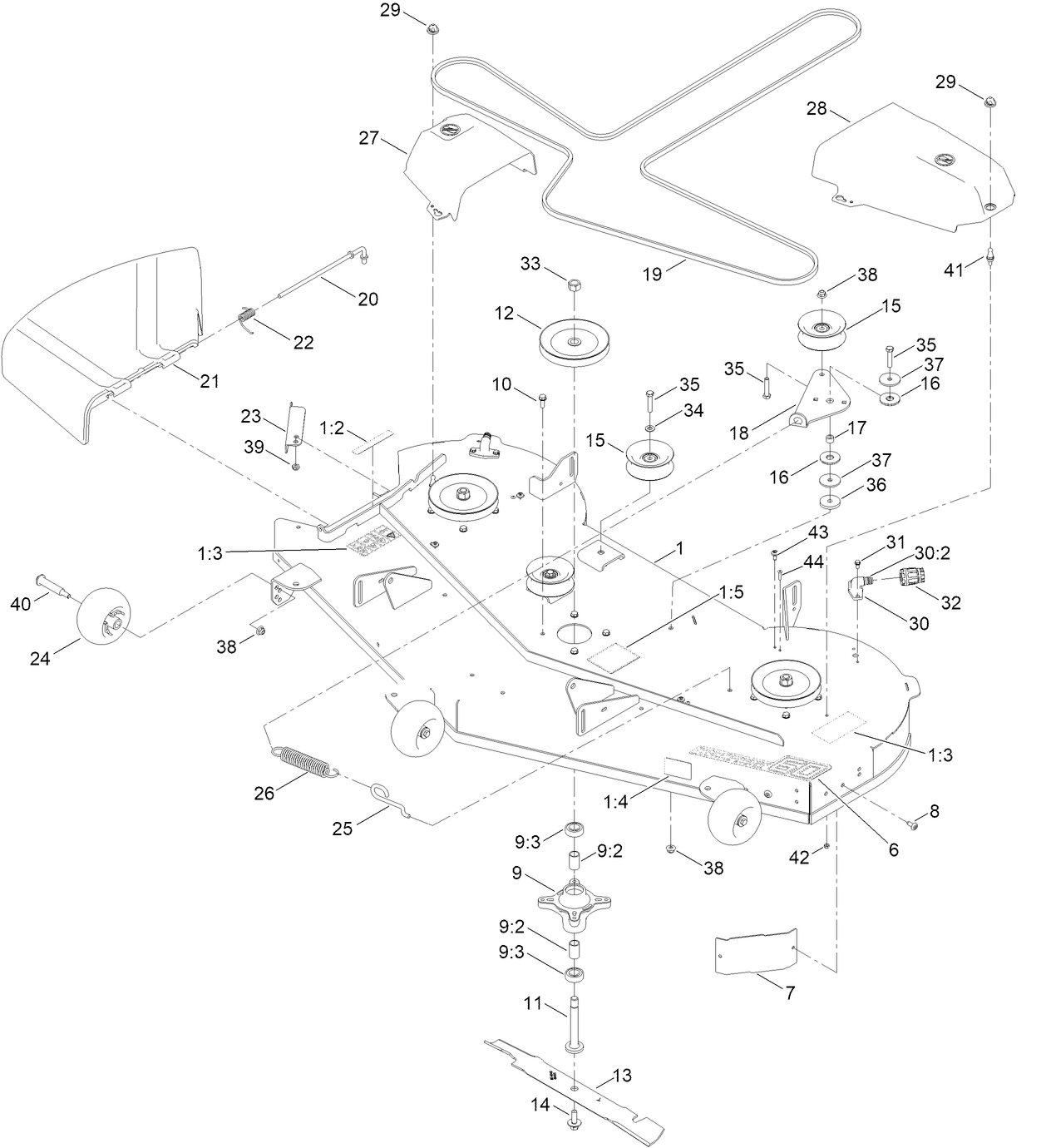 60 Inch Deck and Decal Assembly
