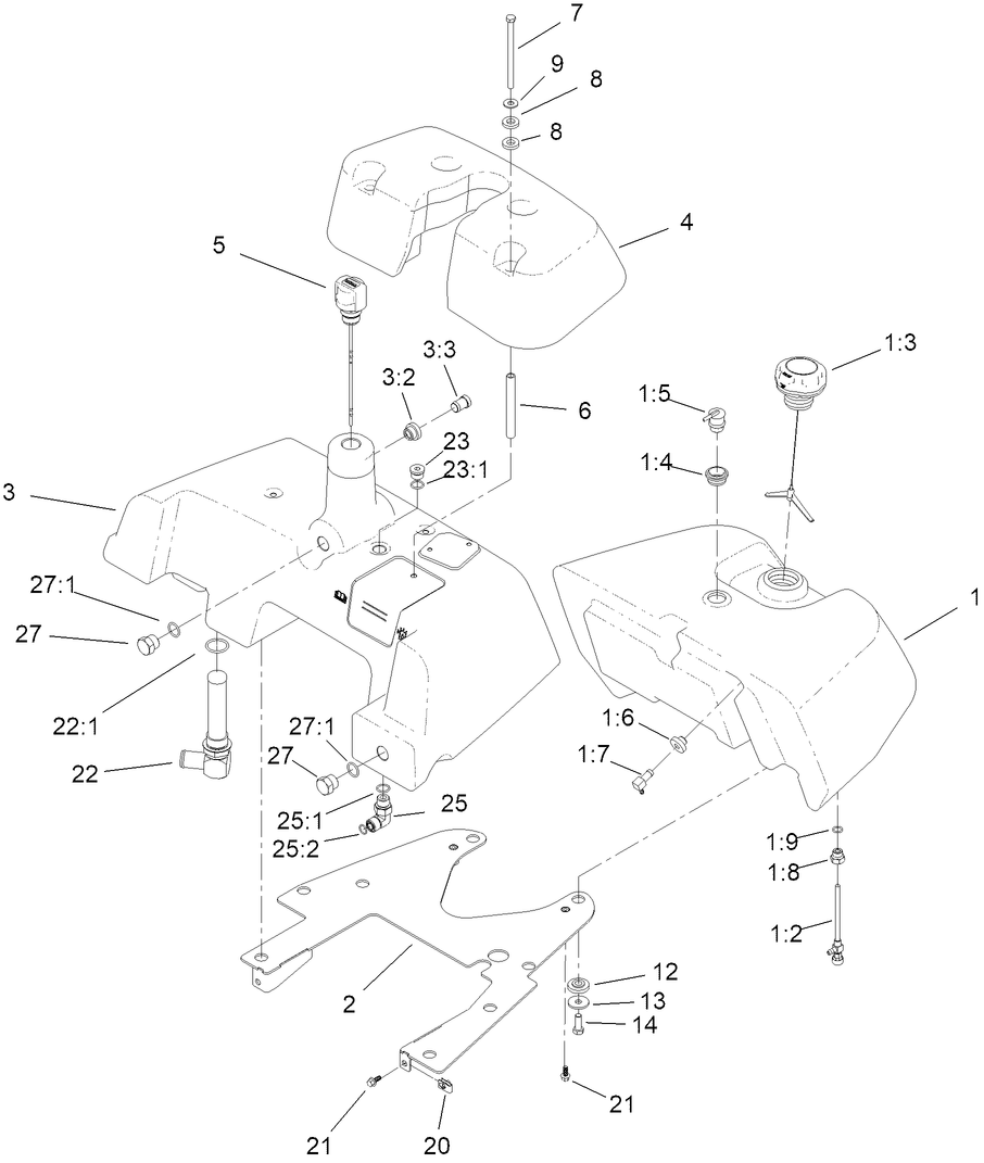 Fuel and Hydraulic Tank Assembly