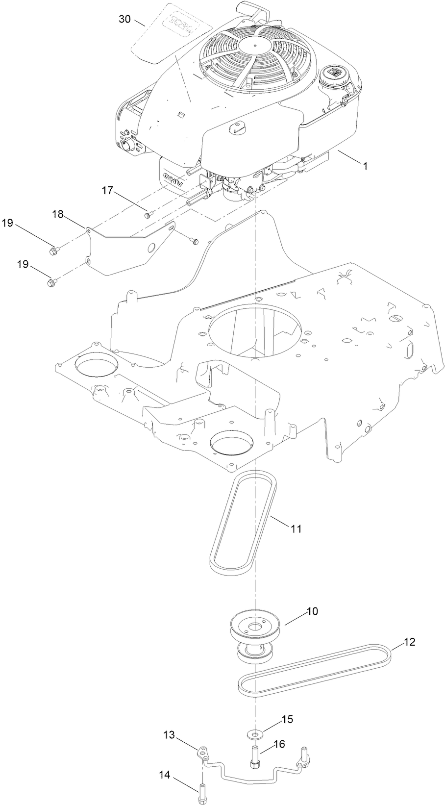 Engine and Belt Assembly