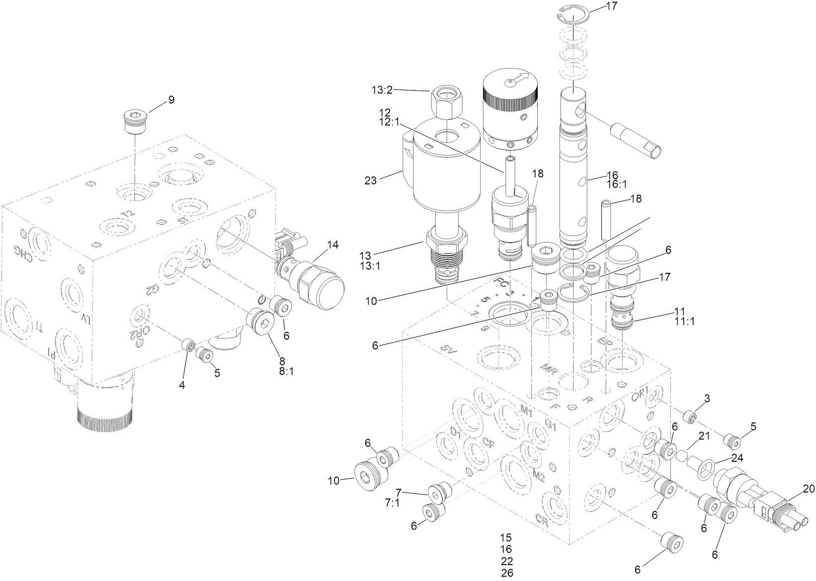 Hydraulic Manifold Assembly No. 163-2623