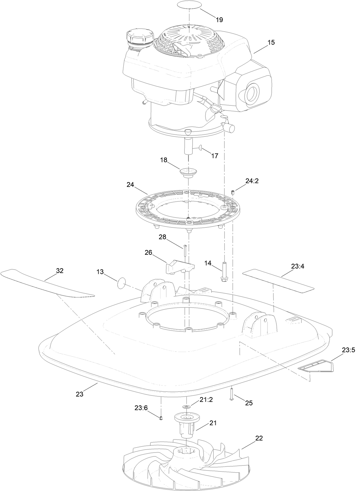 Engine and Deck Assembly