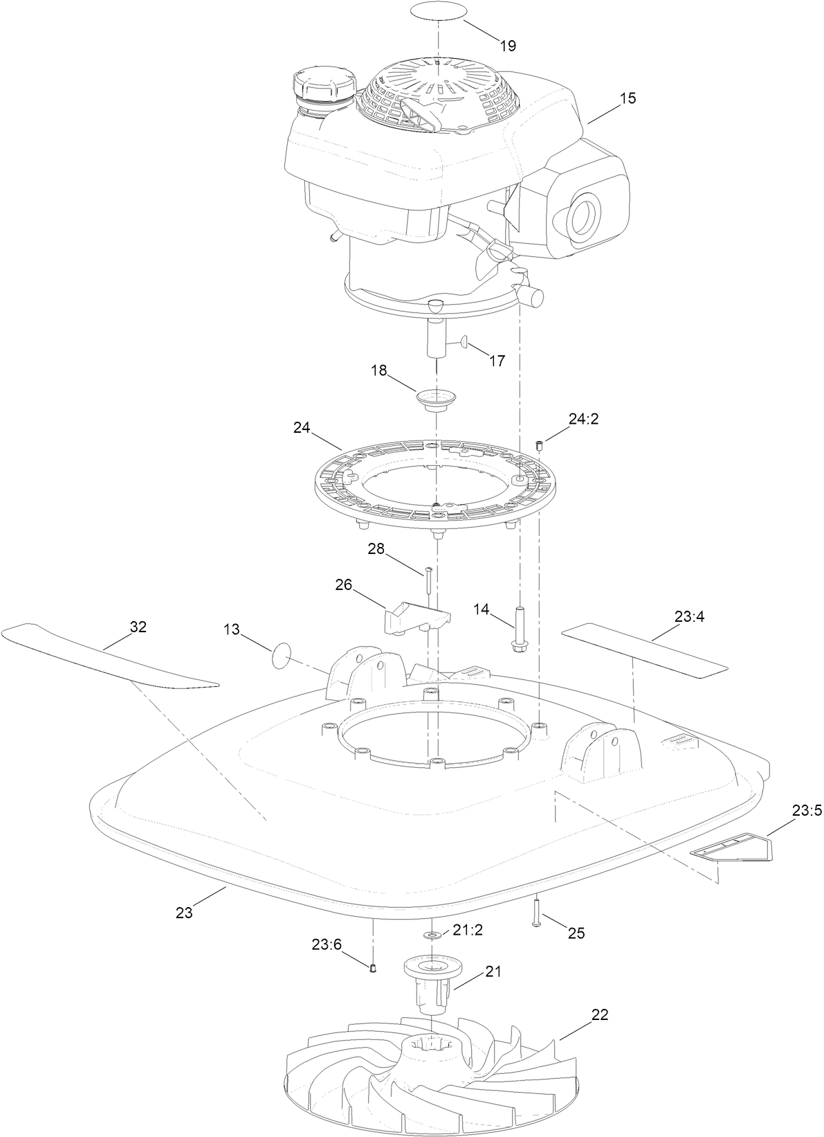 Engine and Deck Assembly